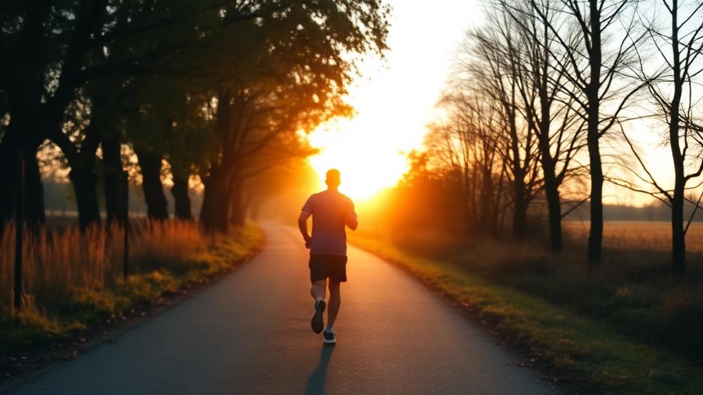 Person exercising and healthy foods arranged together, showing holistic approach to recovery