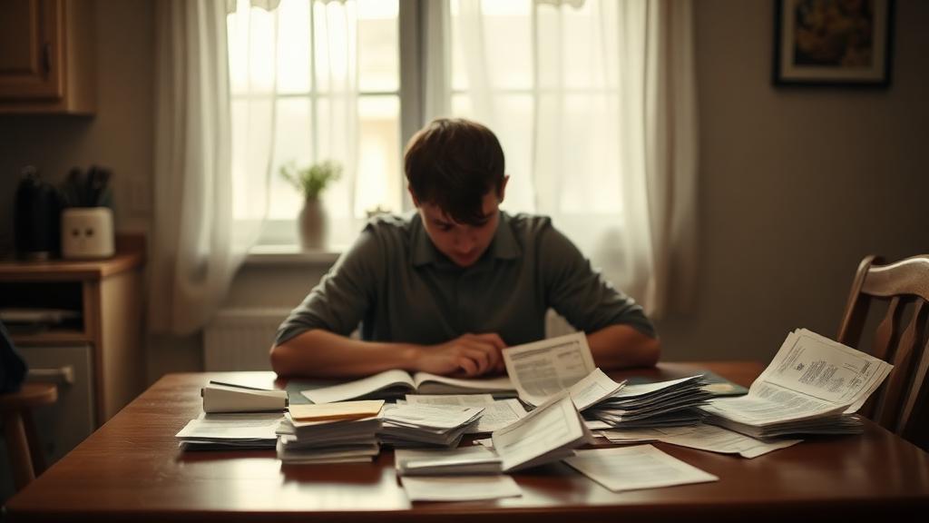 Family member giving money to someone while addiction lurks behind, showing unintended enabling