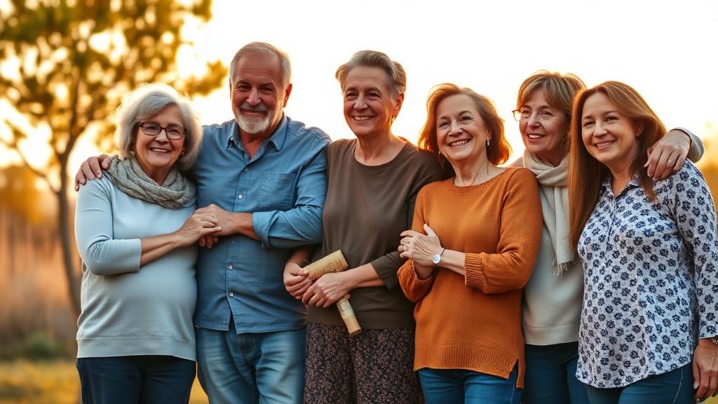 Family standing together supportively in recovery