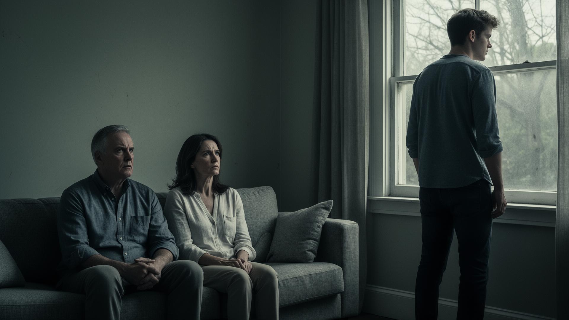 Person sitting paralyzed between two doors marked 'action' and 'inaction', looking overwhelmed by choices